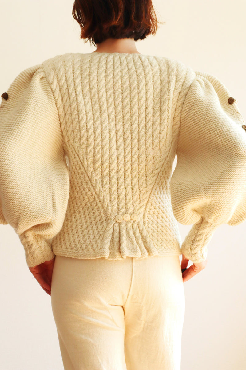 80s Mutton Sleeves Cardigan – makky