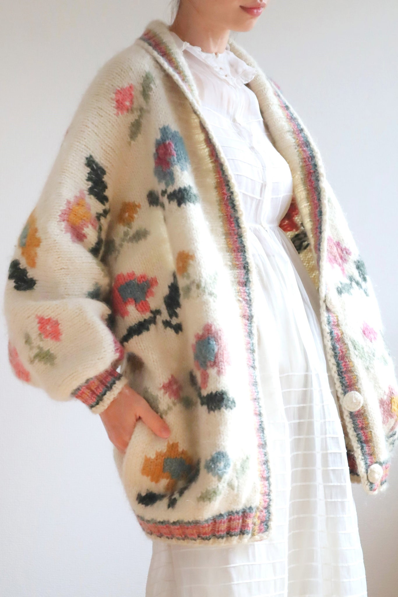 70s~80s 100% Pure New Wool Cardigan