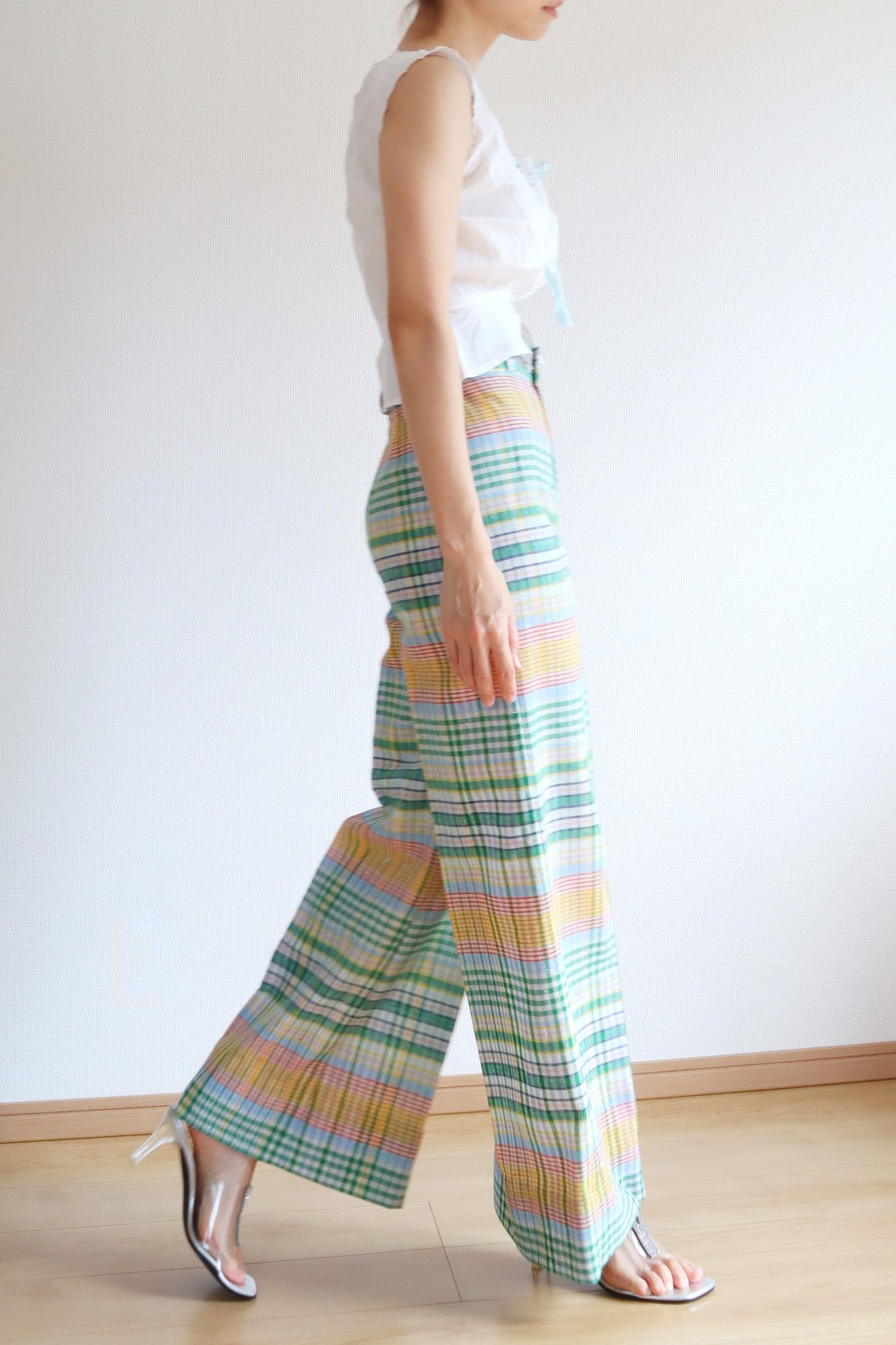 70s Dead Stock Summer Check Pants