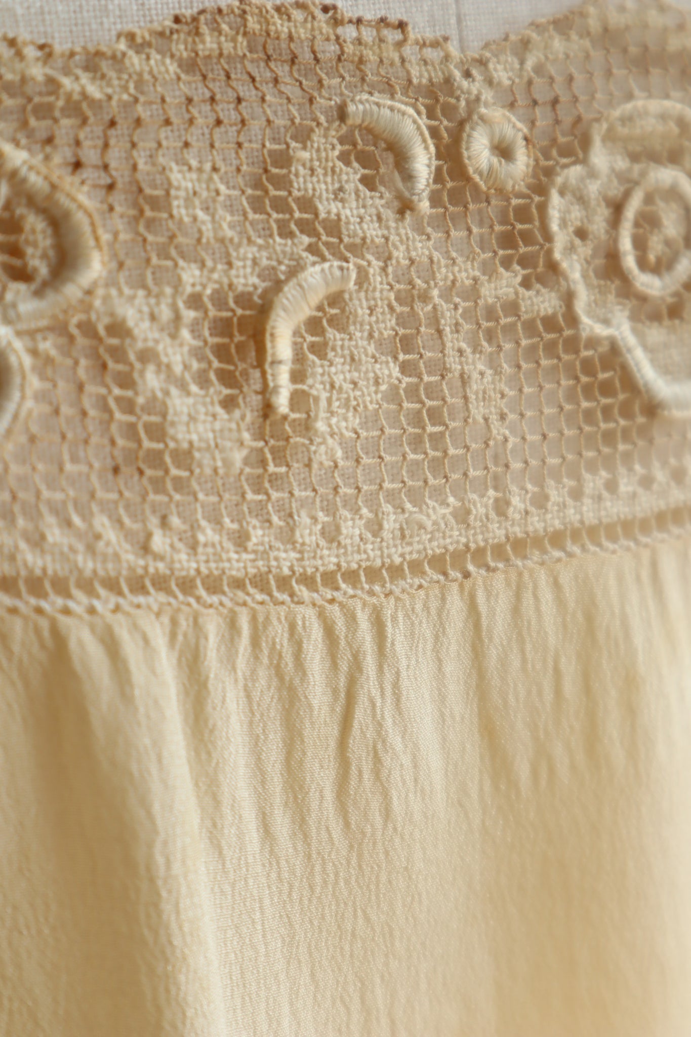 1920s Cream Silk Lingerie Dress