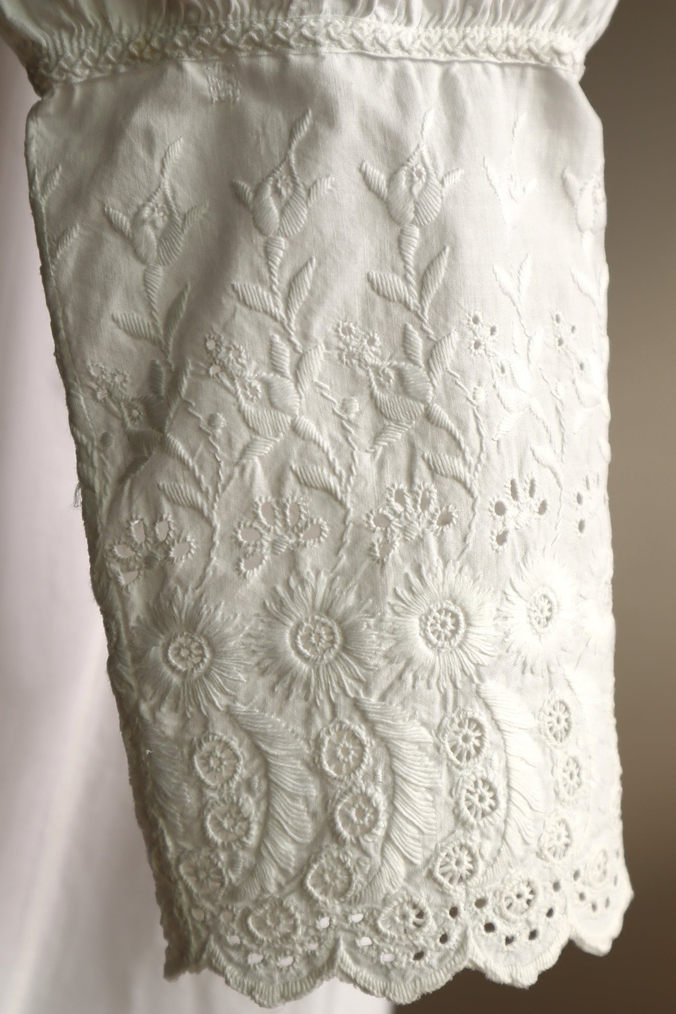 1900s Puffy Sleeves Cotton Dress