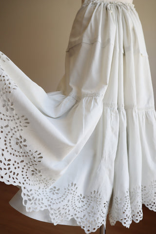 1900s Cutwork Cotton Skirt