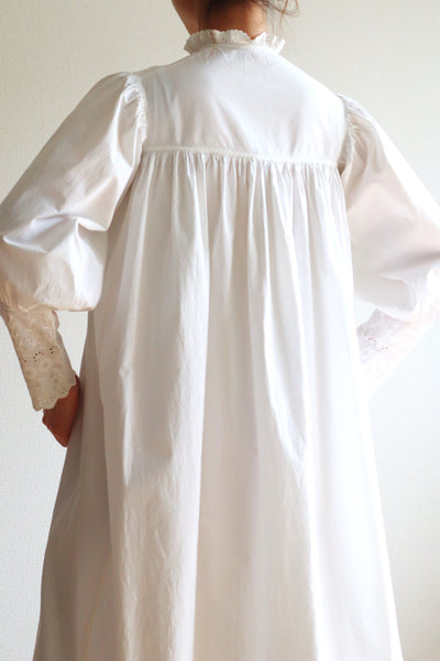 1900s Puffy Sleeves Cotton Dress