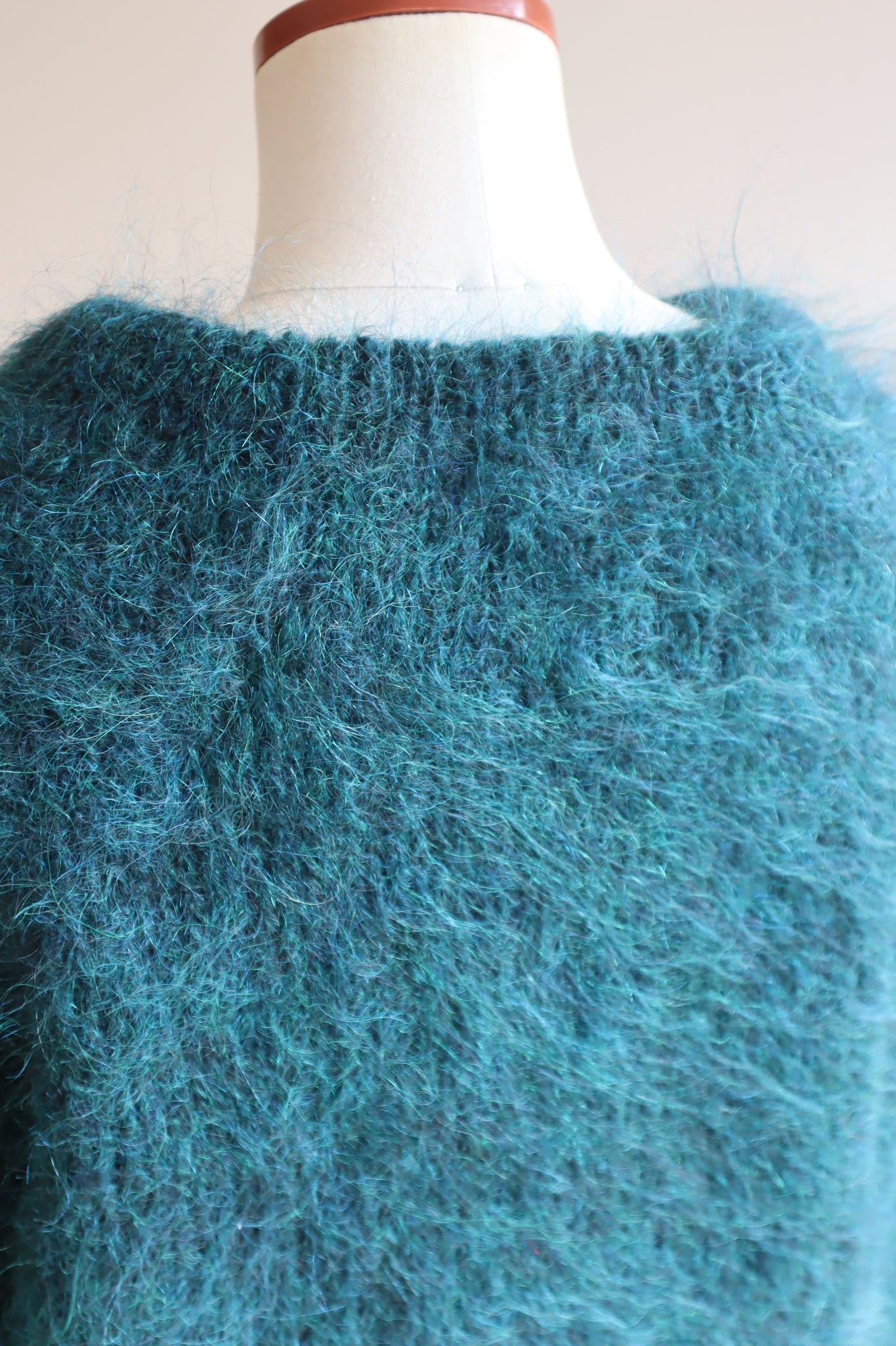 80s Beautiful Green Mohair Sweater