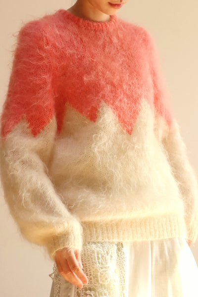 80s Hand Knit Pink Mohair Sweater