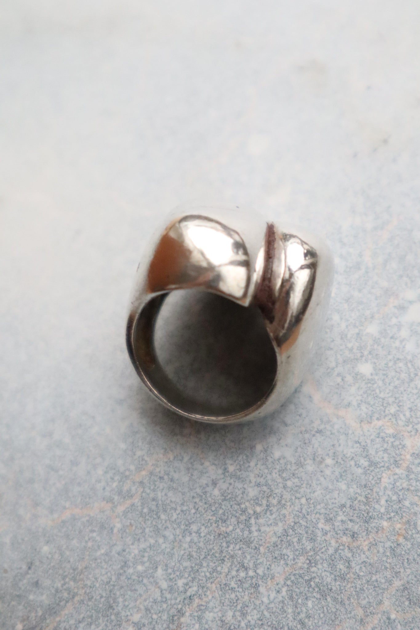 60s Sterling Silver Chunky Ring 12号