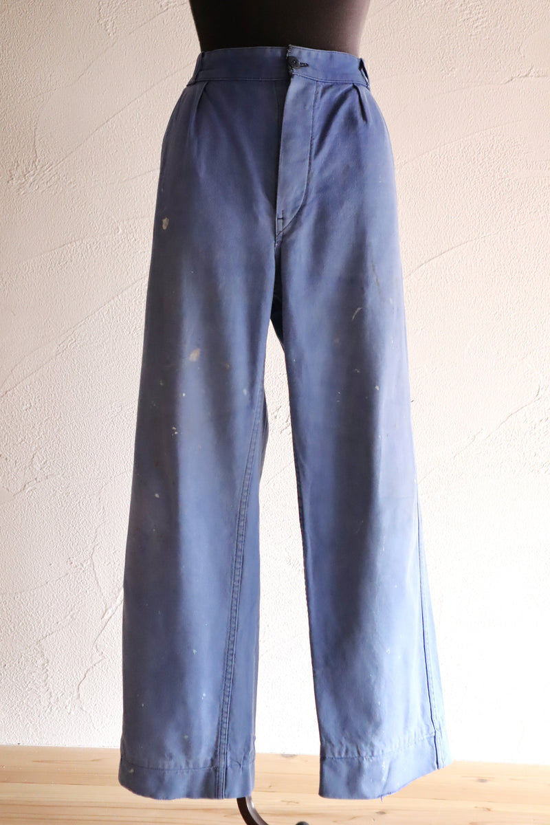 パンツ 50s french vintage moleskin work pants 50's］French Vintage Black Moleskin Work Pants 
