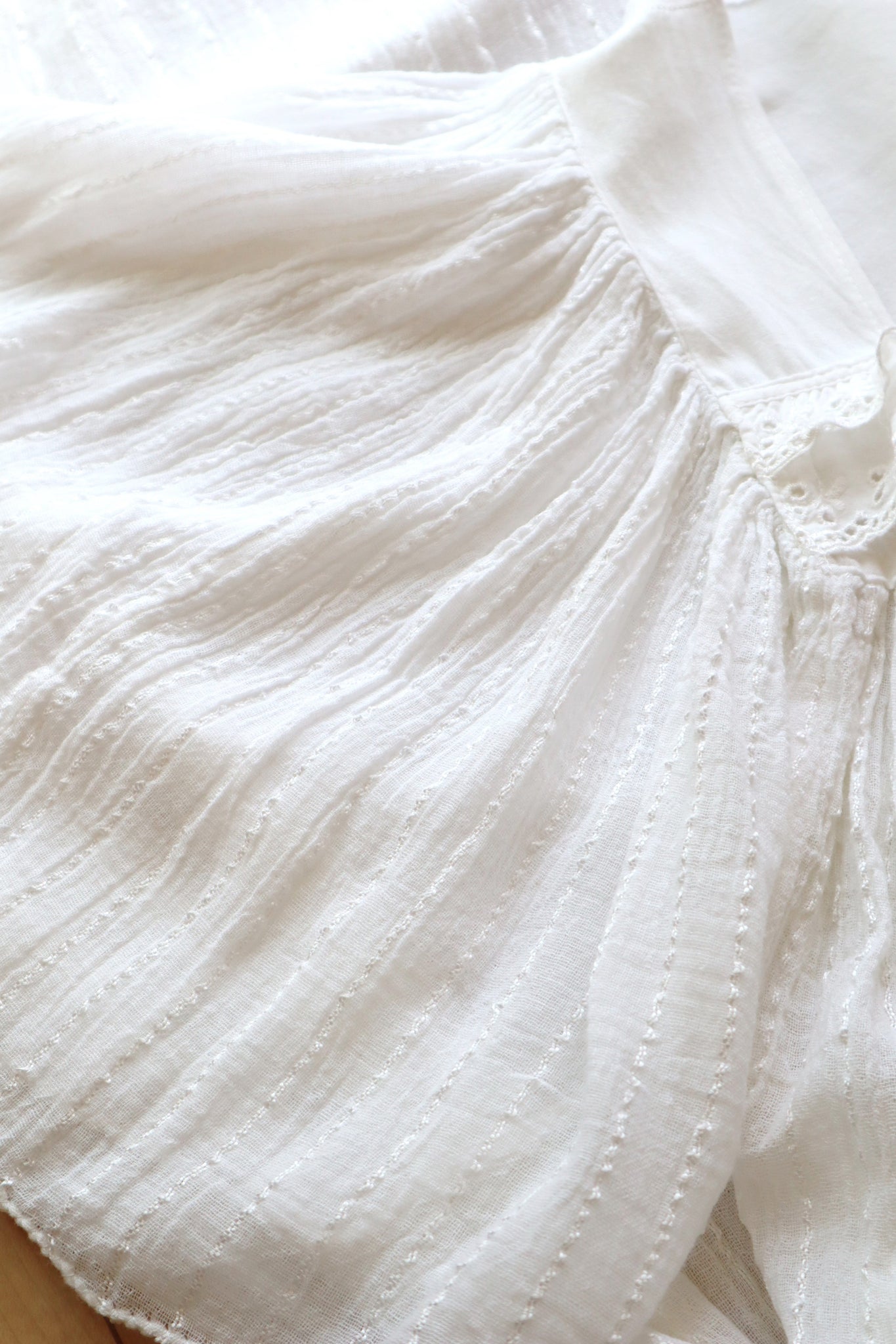 70s White Cotton Gauze Dress