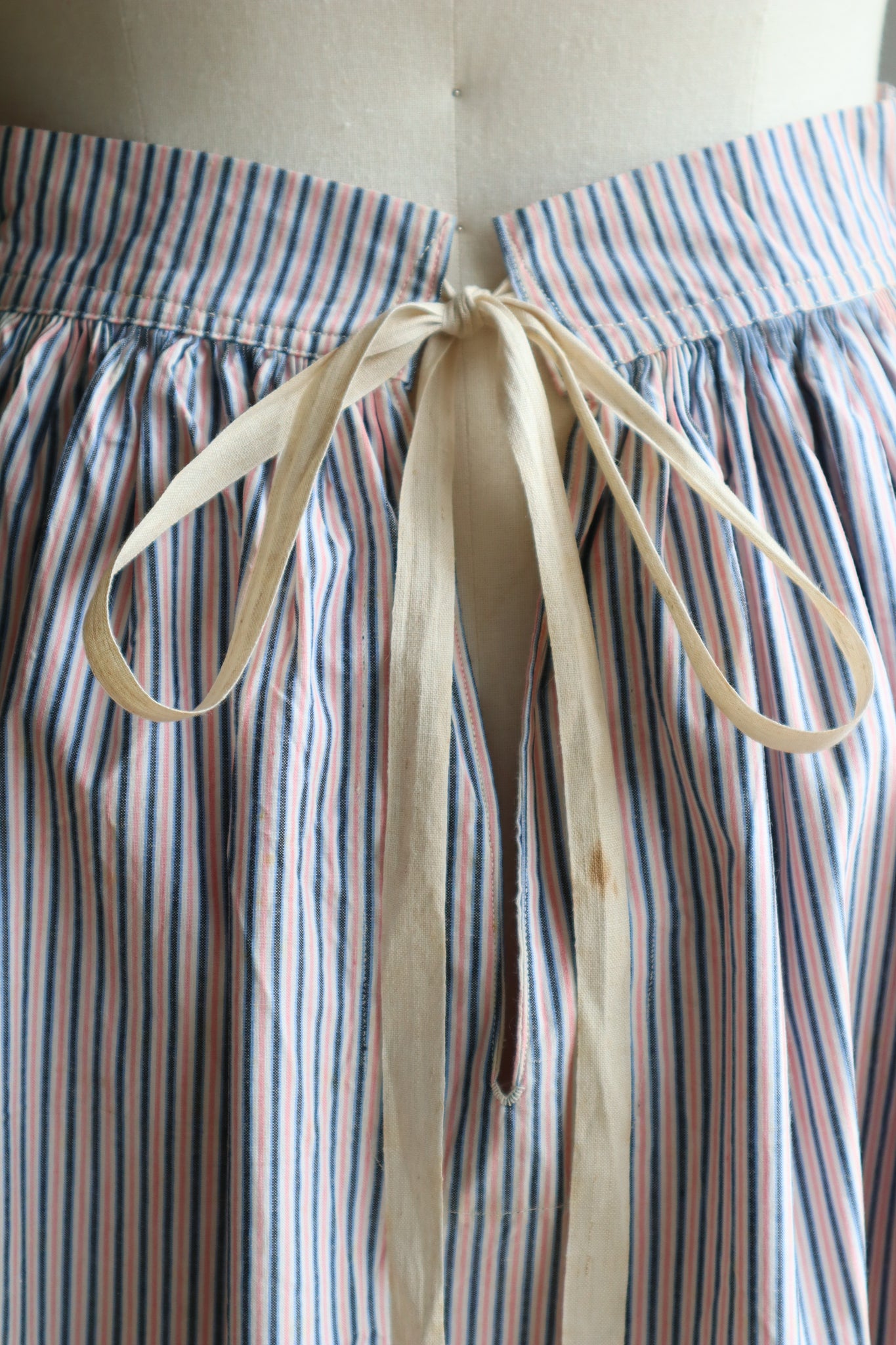 1920s Striped Cotton Skirt