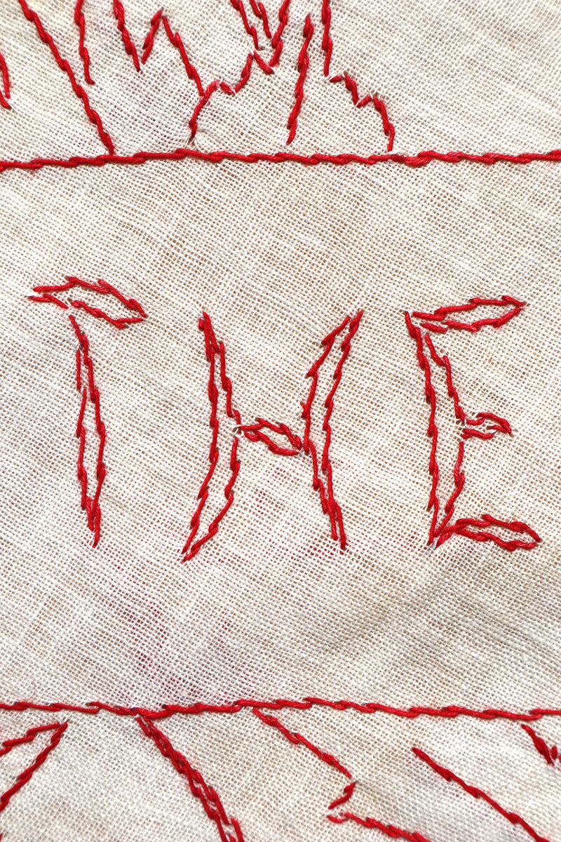 19th Victorian Red Work Layover Sham Speed The Night – makky