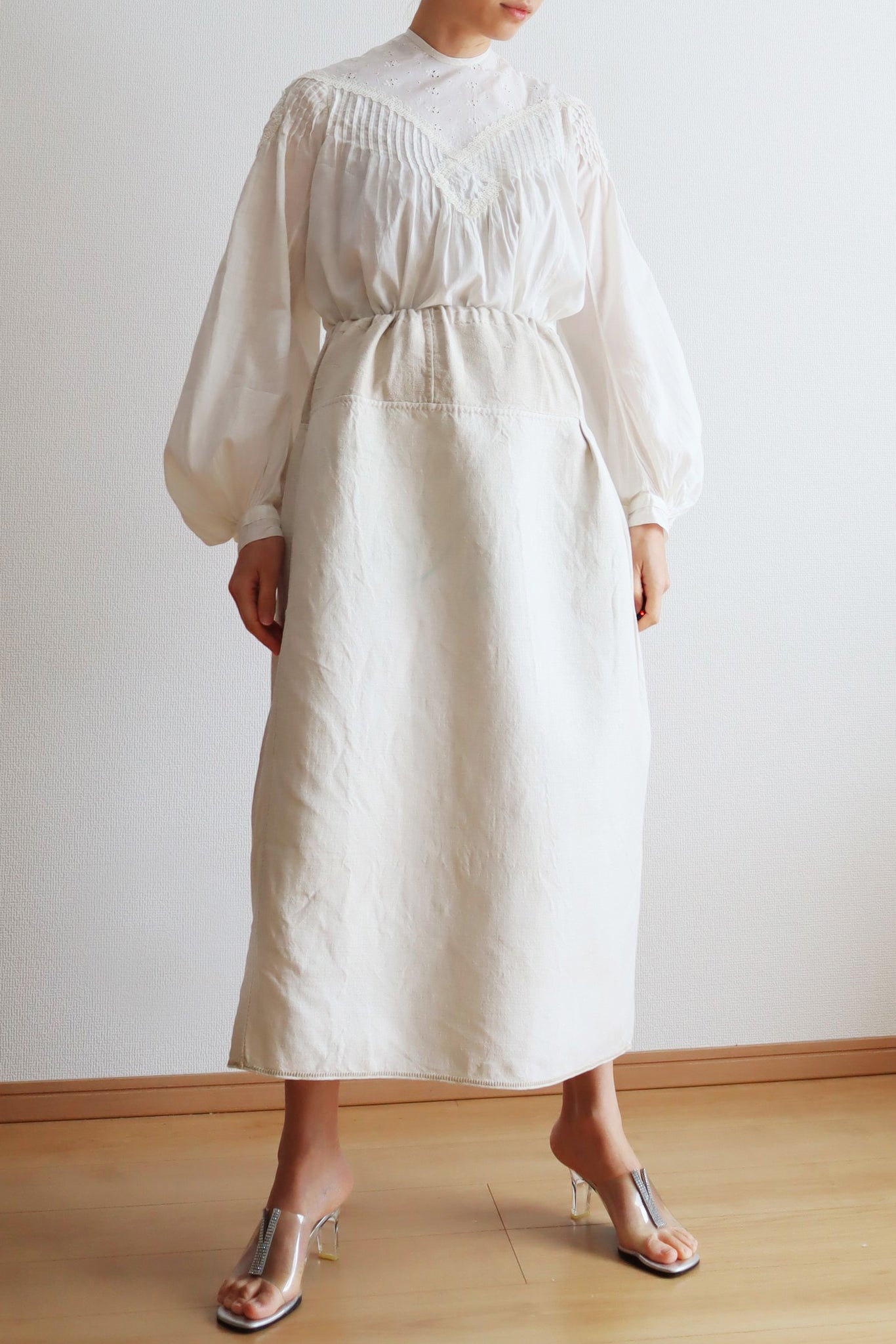 1900s Homespun Linen Sack Skirt