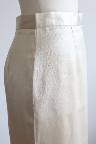 Vintage Ivory Champagne Shimmer Maxi Skirt