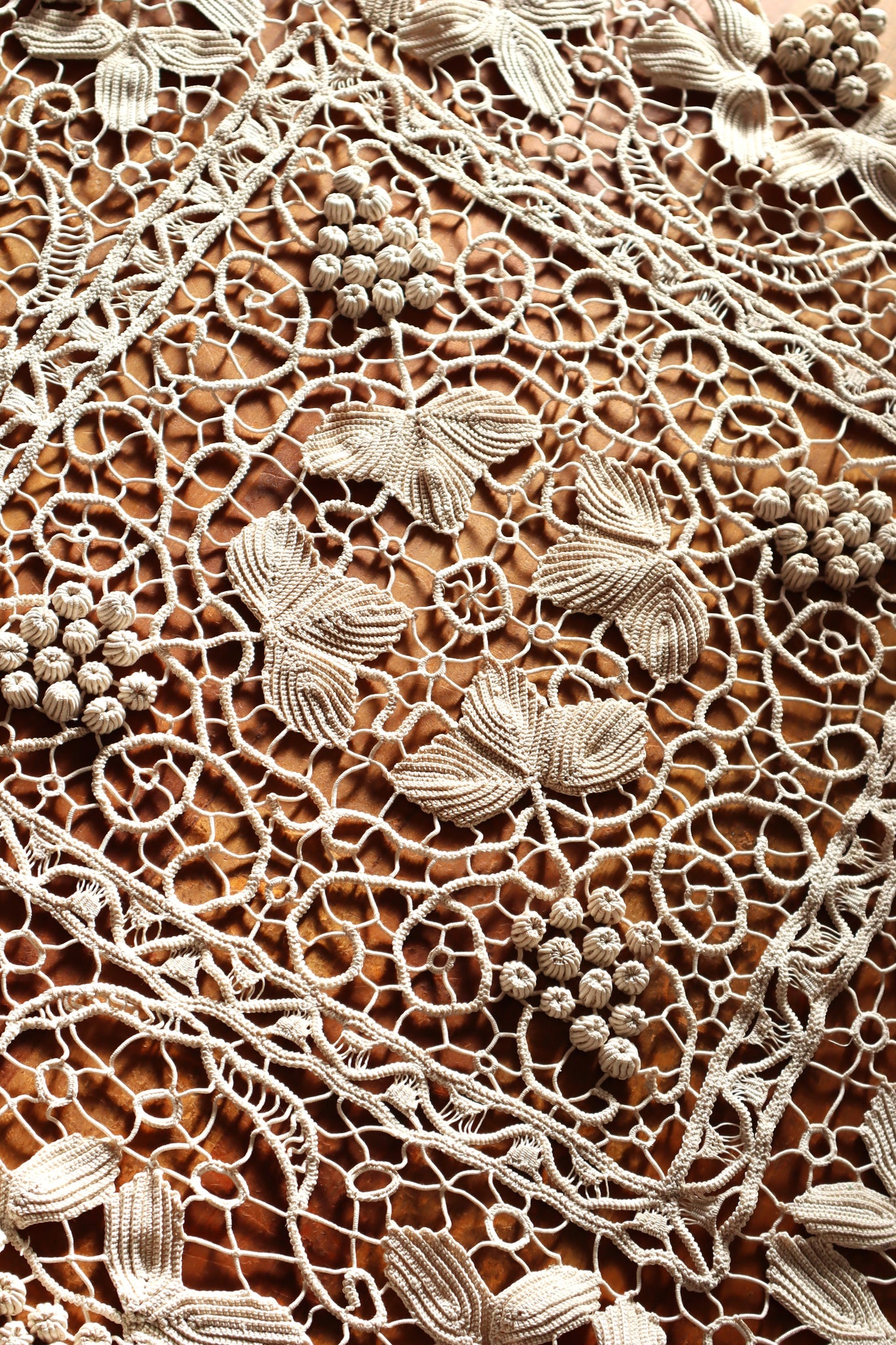1910s Antique Crochet Lace Table Covering