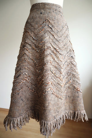 70s Knit Fringe Skirt