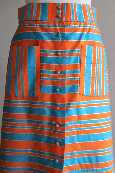 70s Front Button Long Skirt