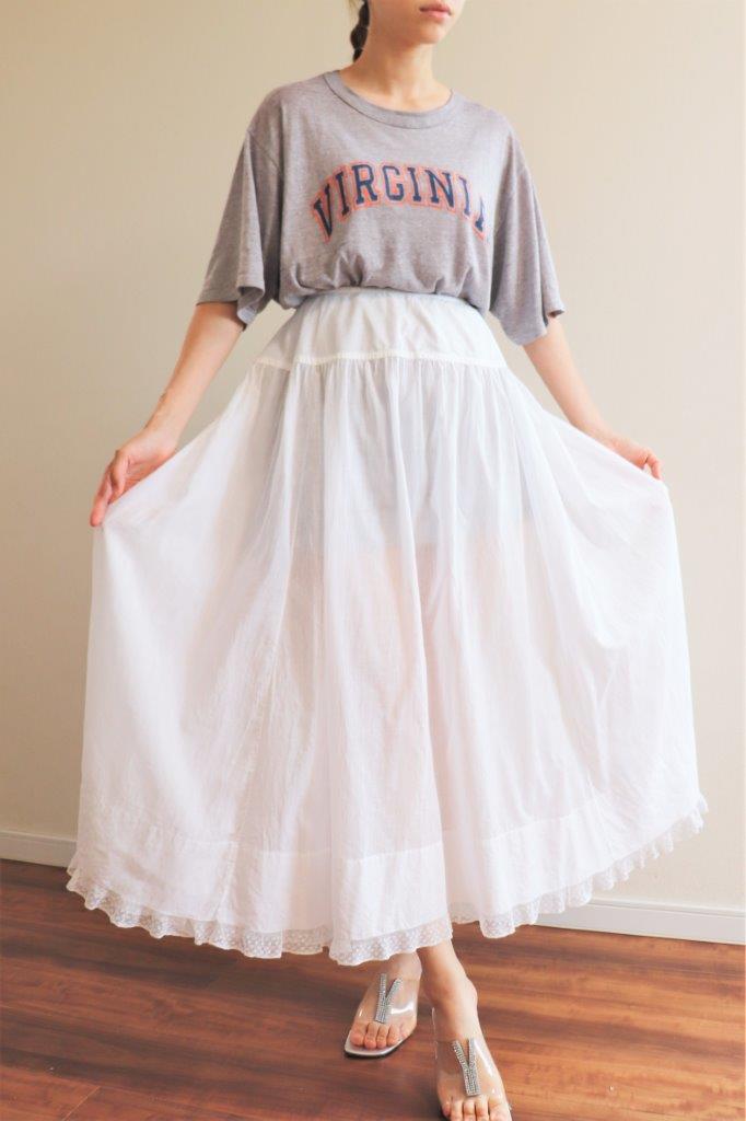 1900s French Cotton Skirt