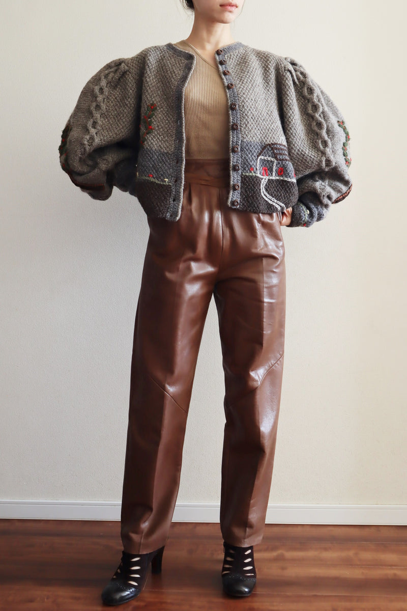 70s High Waist Soft Leather Pants – makky