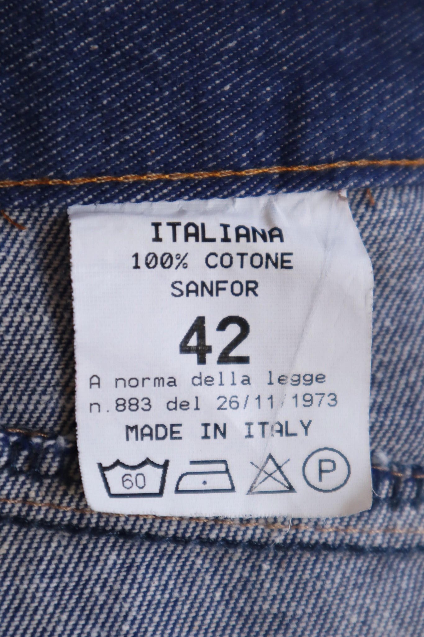 70s Italian Straight Leg Denim Pants