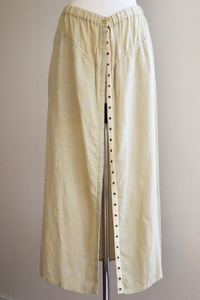 90s FLAX Yellow Long Skirt