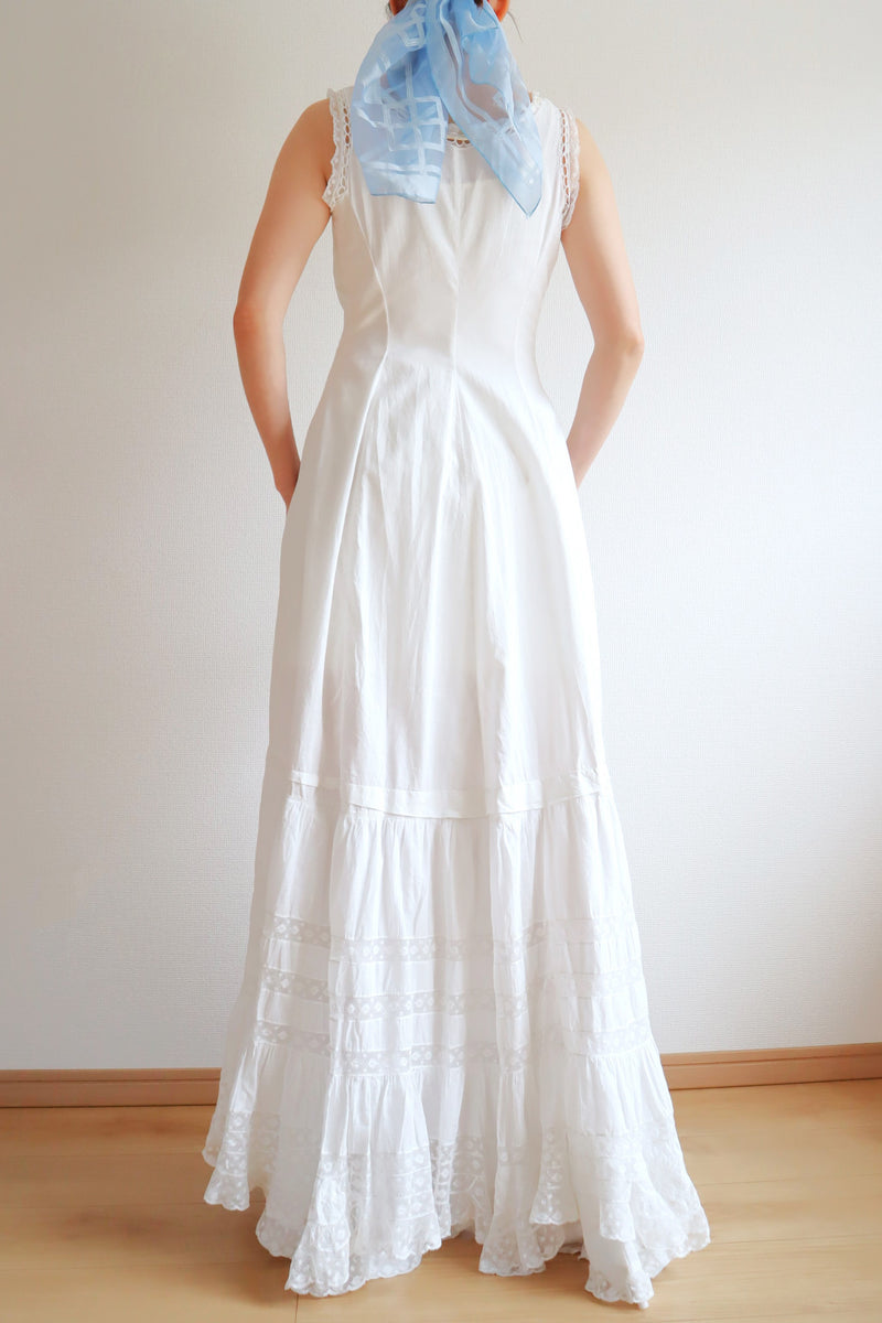 1900s Lace Insertions Petticoat Dress makky