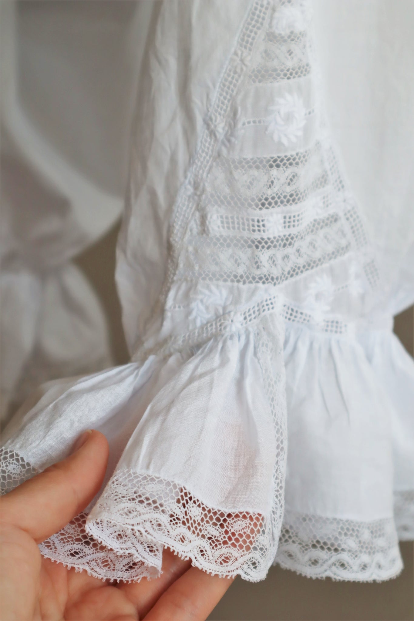 1900s Edwardian Embroidered White Cotton Romper