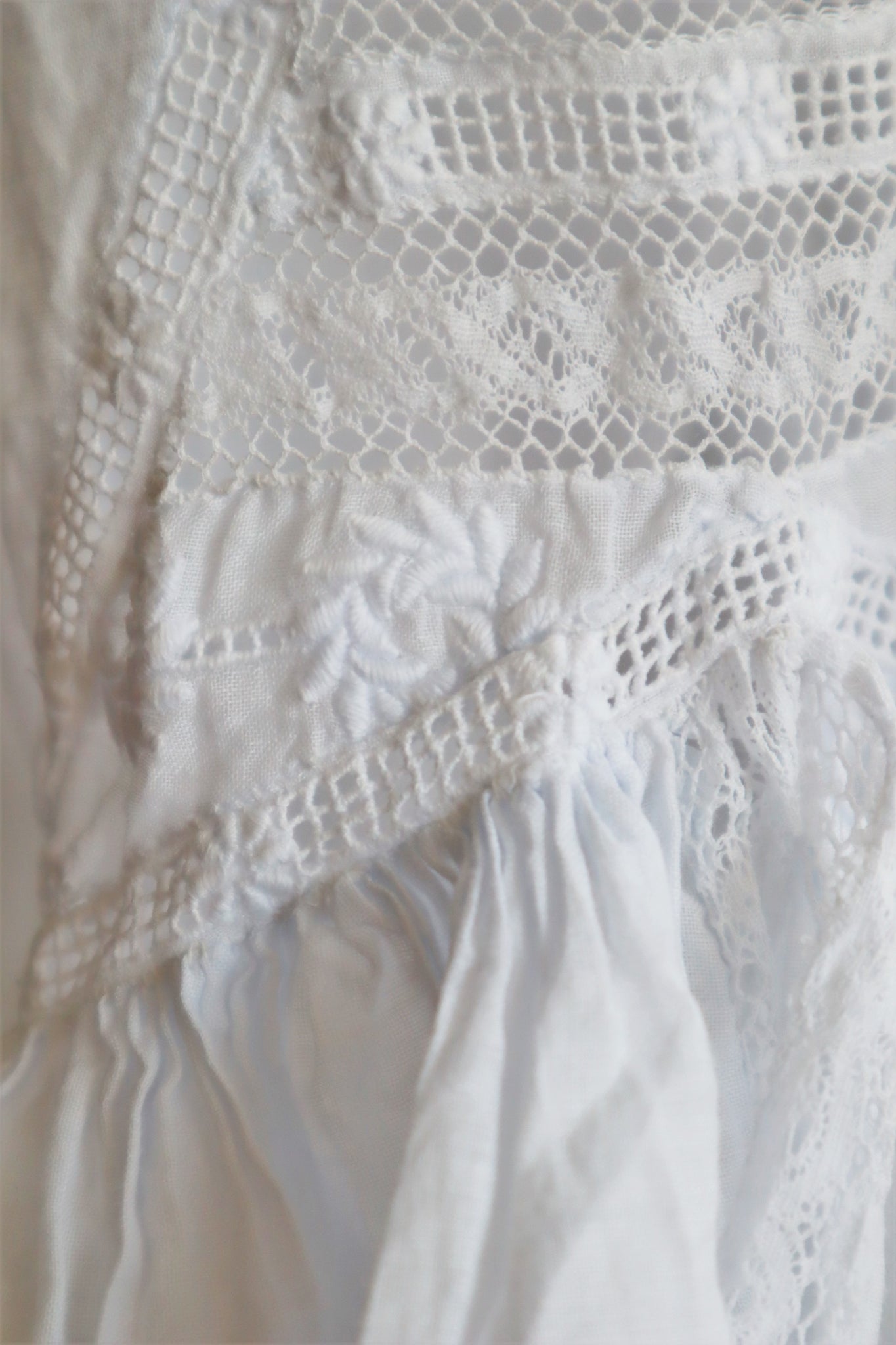 1900s Edwardian Embroidered White Cotton Romper