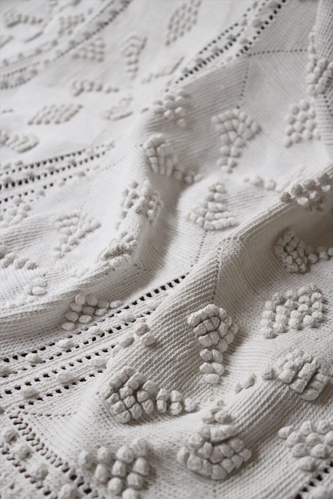 1900s Antique Tricote Bedspread