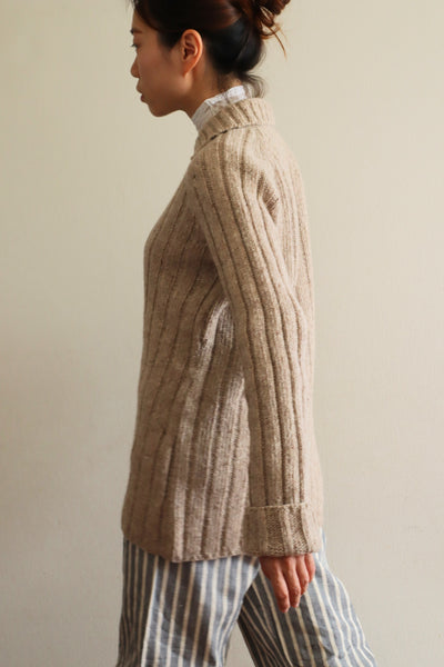 80s French Hand Knit Peasant Wool Cardigan