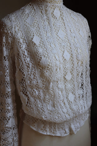 1900s All Lace High Neck Blouse
