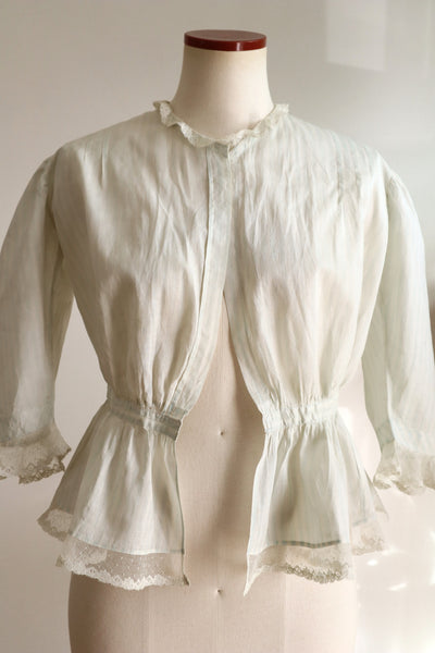 1910s Cotton Striped Lace Blouse