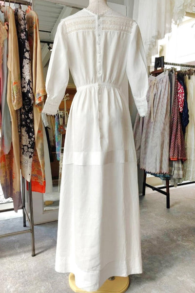 1900s Edwardian Linen Dress