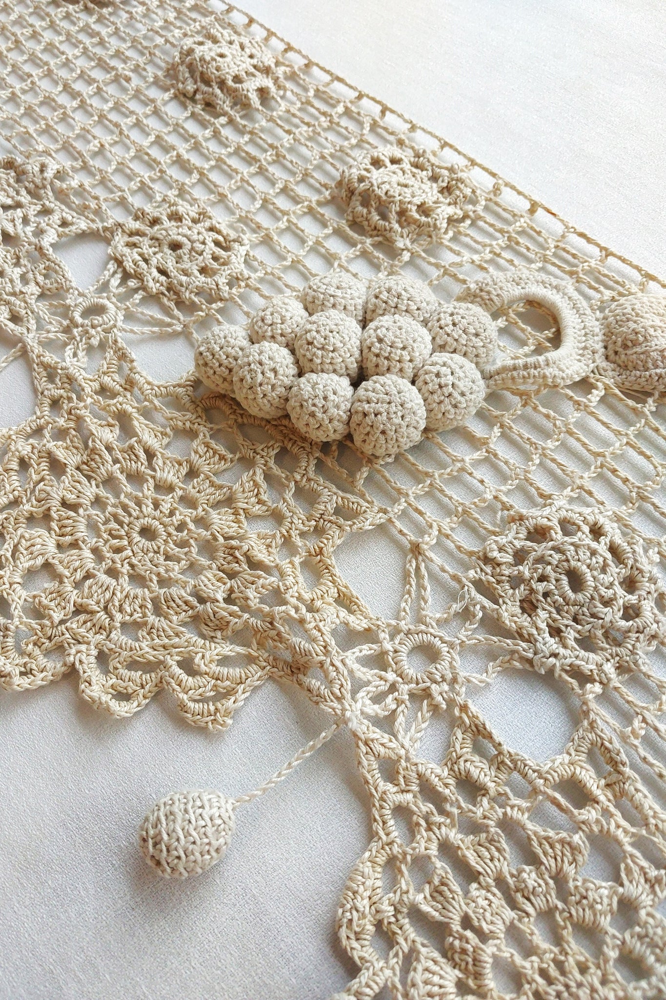 1920s French Crocheted 3D Grape Decoration