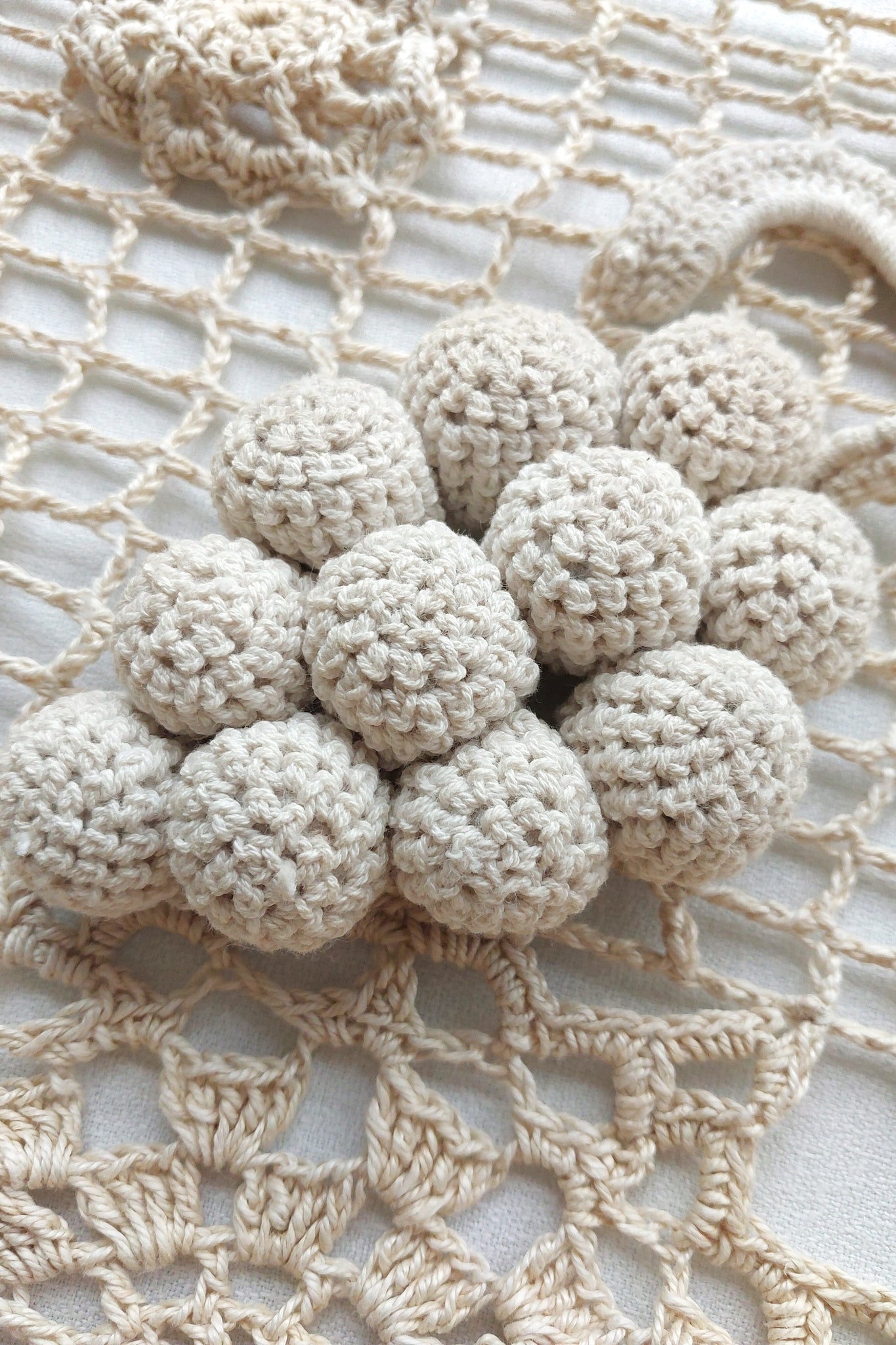 1920s French Crocheted 3D Grape Decoration