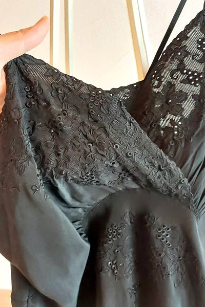1940s Black Slip Dress