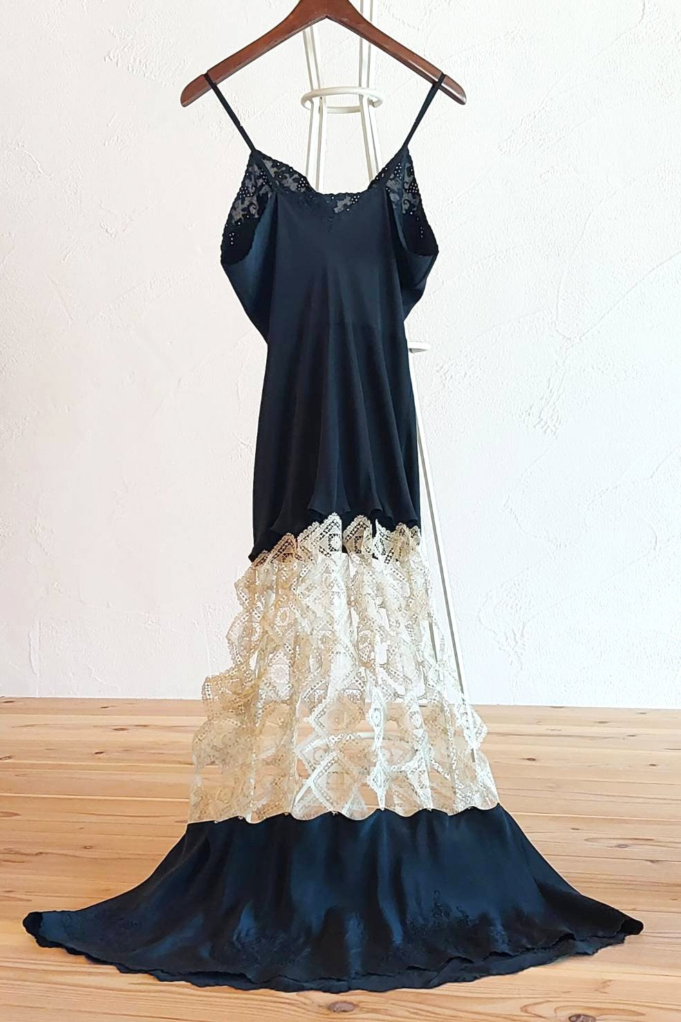 1940s Black Slip Dress