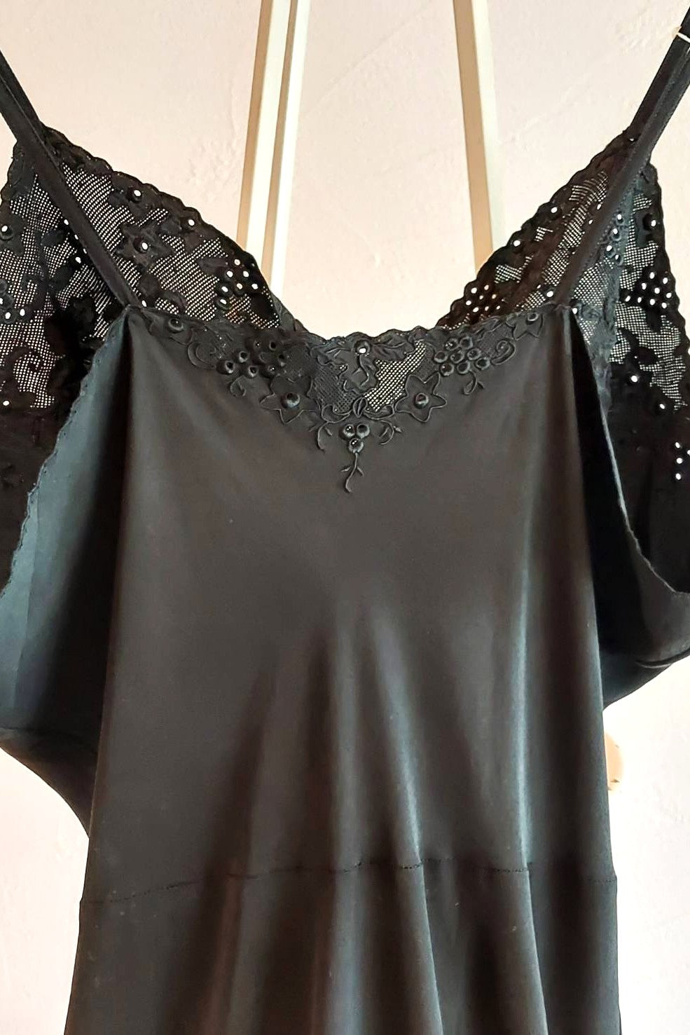 1940s Black Slip Dress