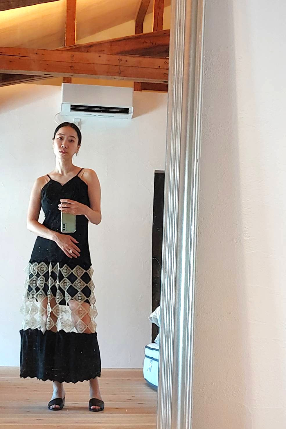 1940s Black Slip Dress