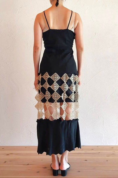 1940s Black Slip Dress