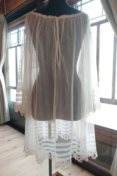 1900s Tulle Lace Church Smock