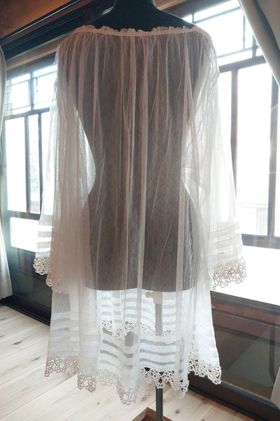 1900s Tulle Lace Church Smock
