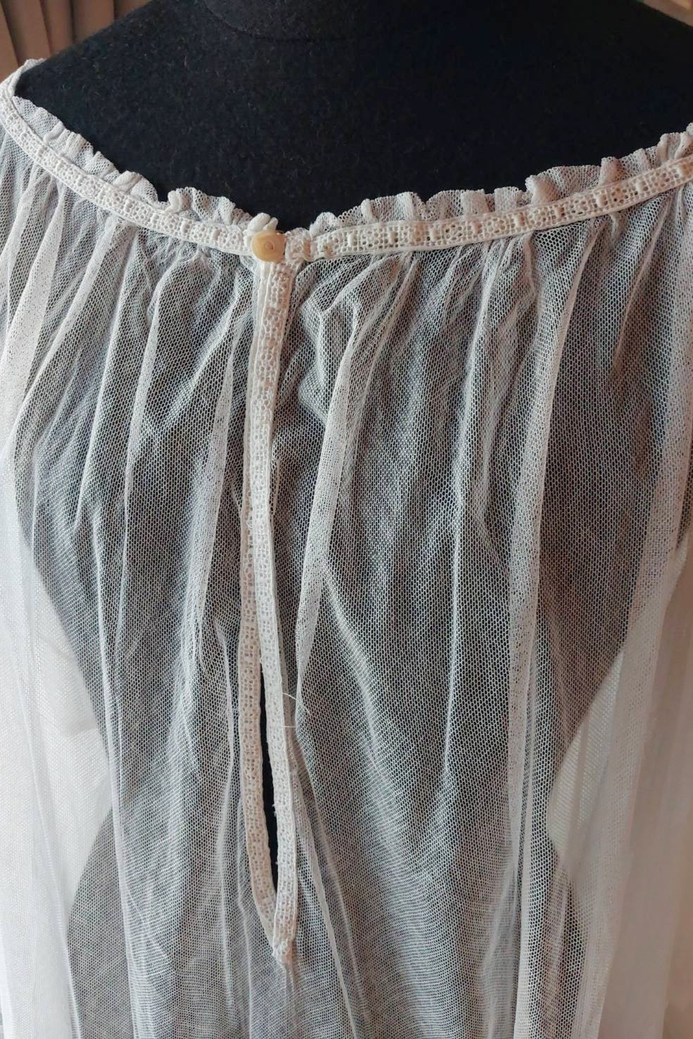 1900s Tulle Lace Church Smock