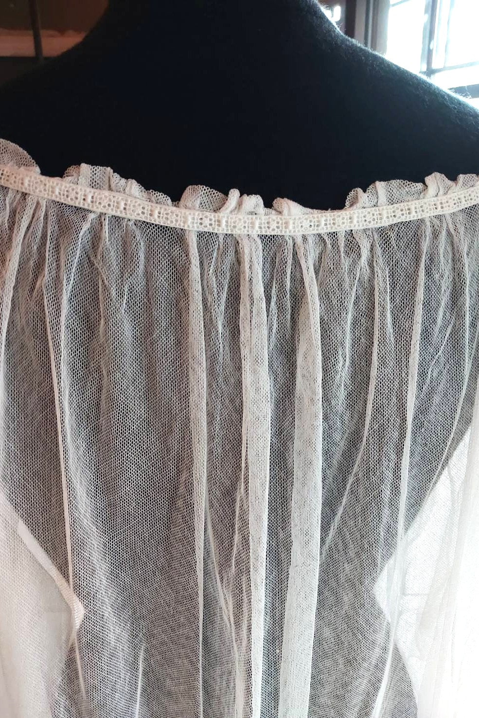 1900s Tulle Lace Church Smock