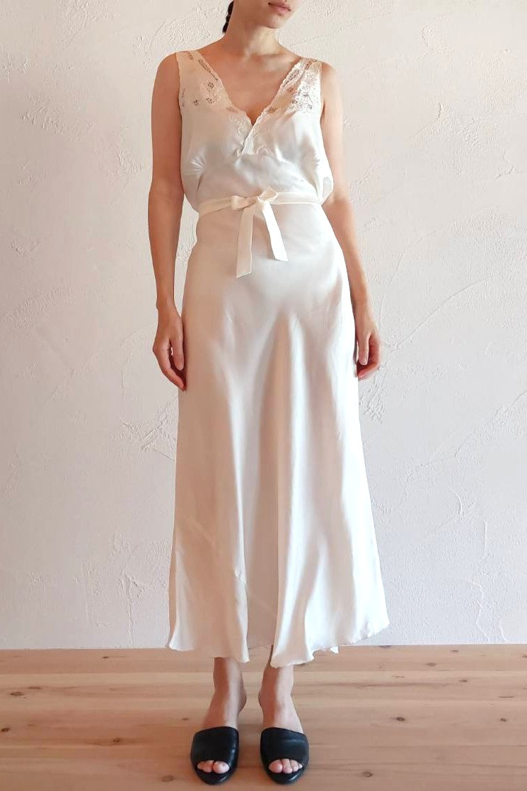 1940s Chinese Silk Lingerie Dress