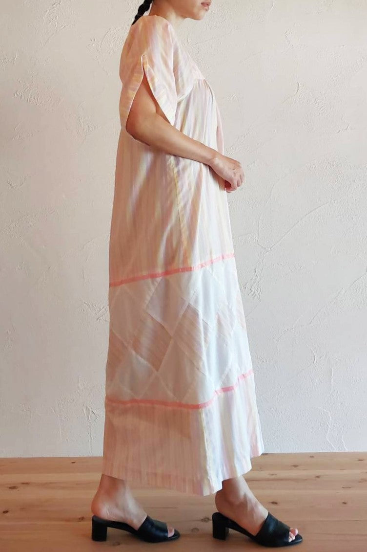 70s Pastel Striped Cotton Dress