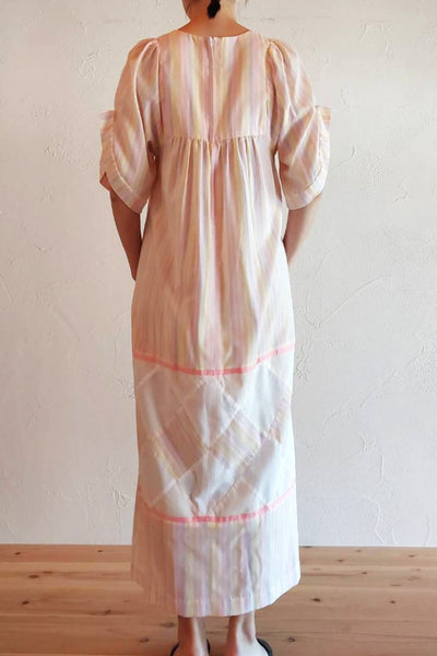 70s Pastel Striped Cotton Dress