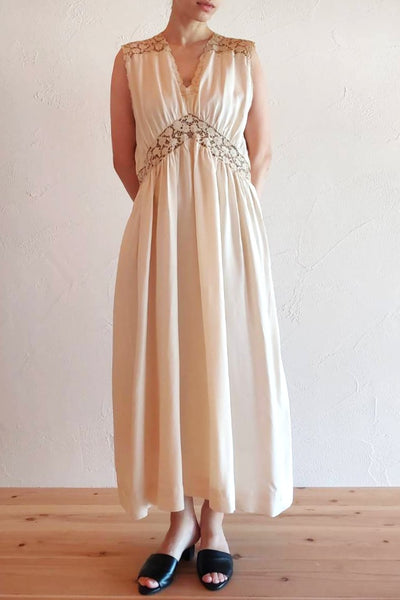 1940s Floral Cutwork Nightgown
