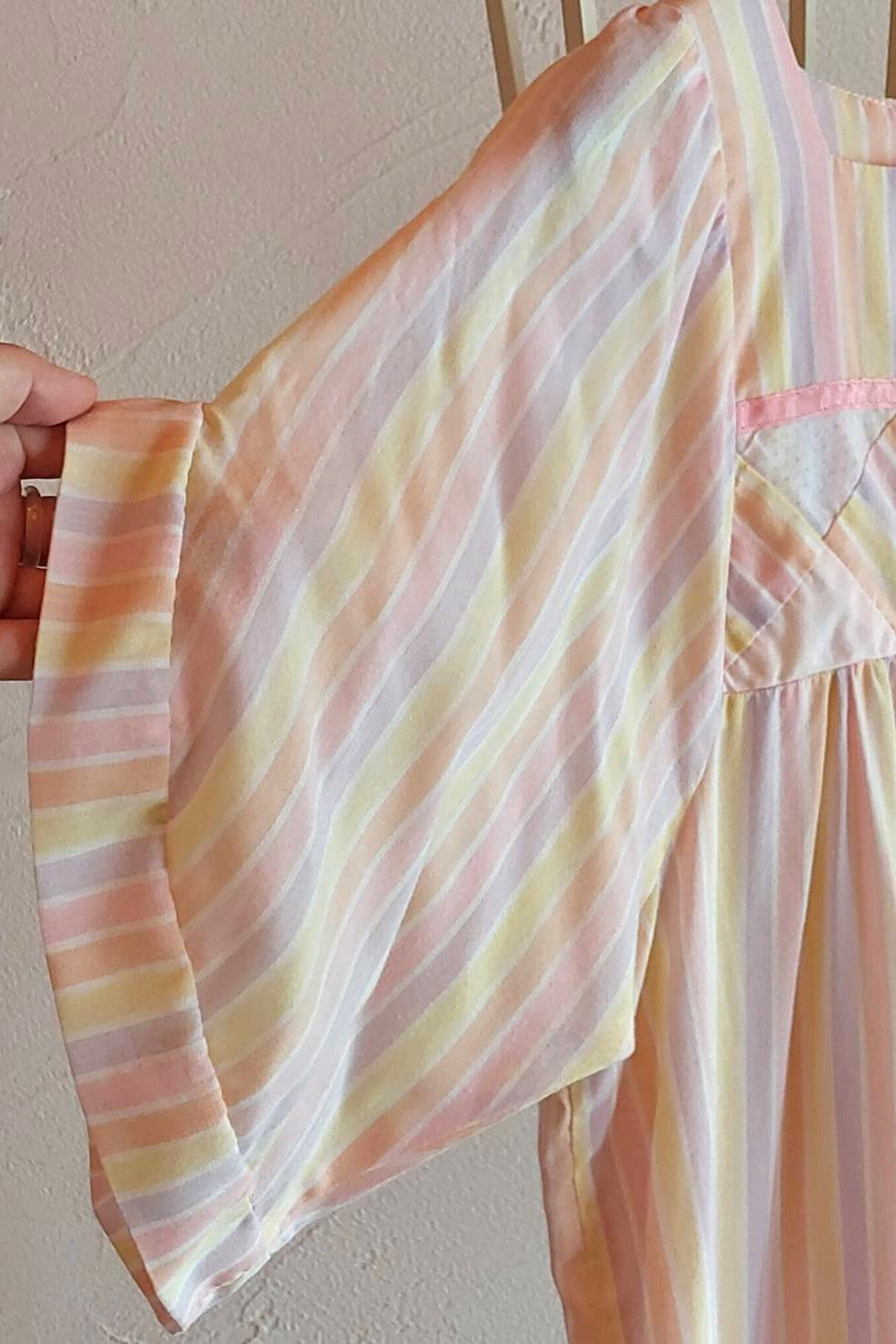 70s Pastel Striped Cotton Dress
