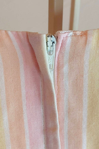 70s Pastel Striped Cotton Dress