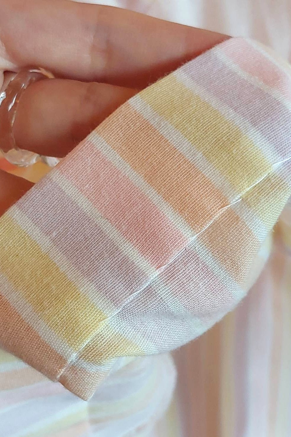 70s Pastel Striped Cotton Dress