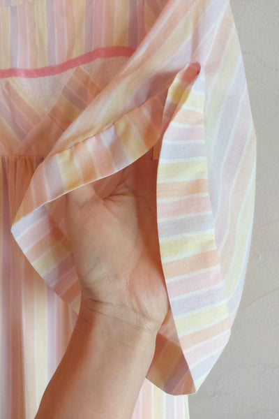 70s Pastel Striped Cotton Dress